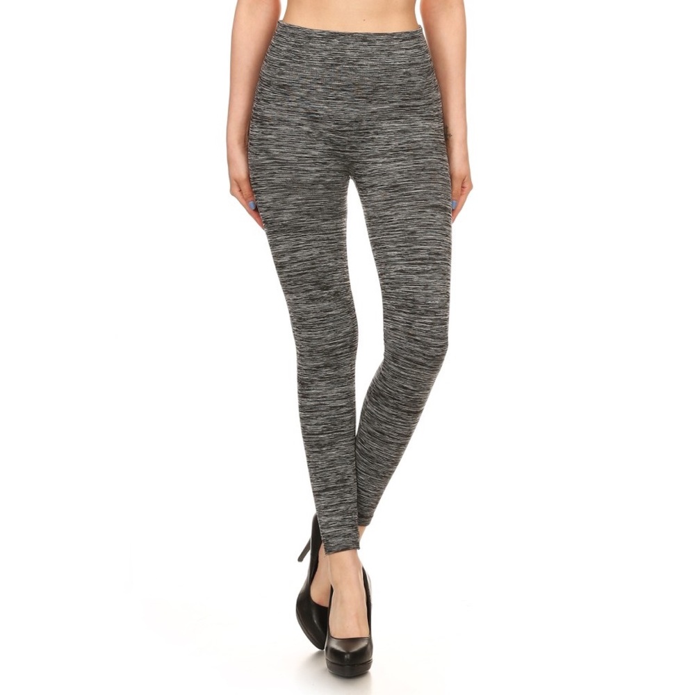 Tummy Control Fleece Leggings High Waisted Grey